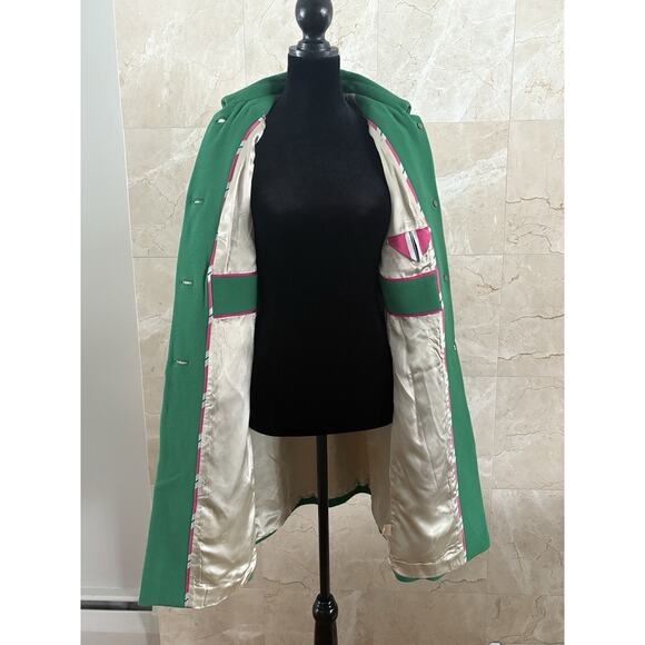 VTG J.Crew Belted Wool Lady Day Coat P8 Kelly Green, Classic Preppy Jenna Lyons - Picture 14 of 15